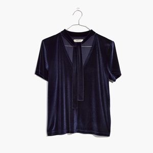 Madewell velvet tie-neck top